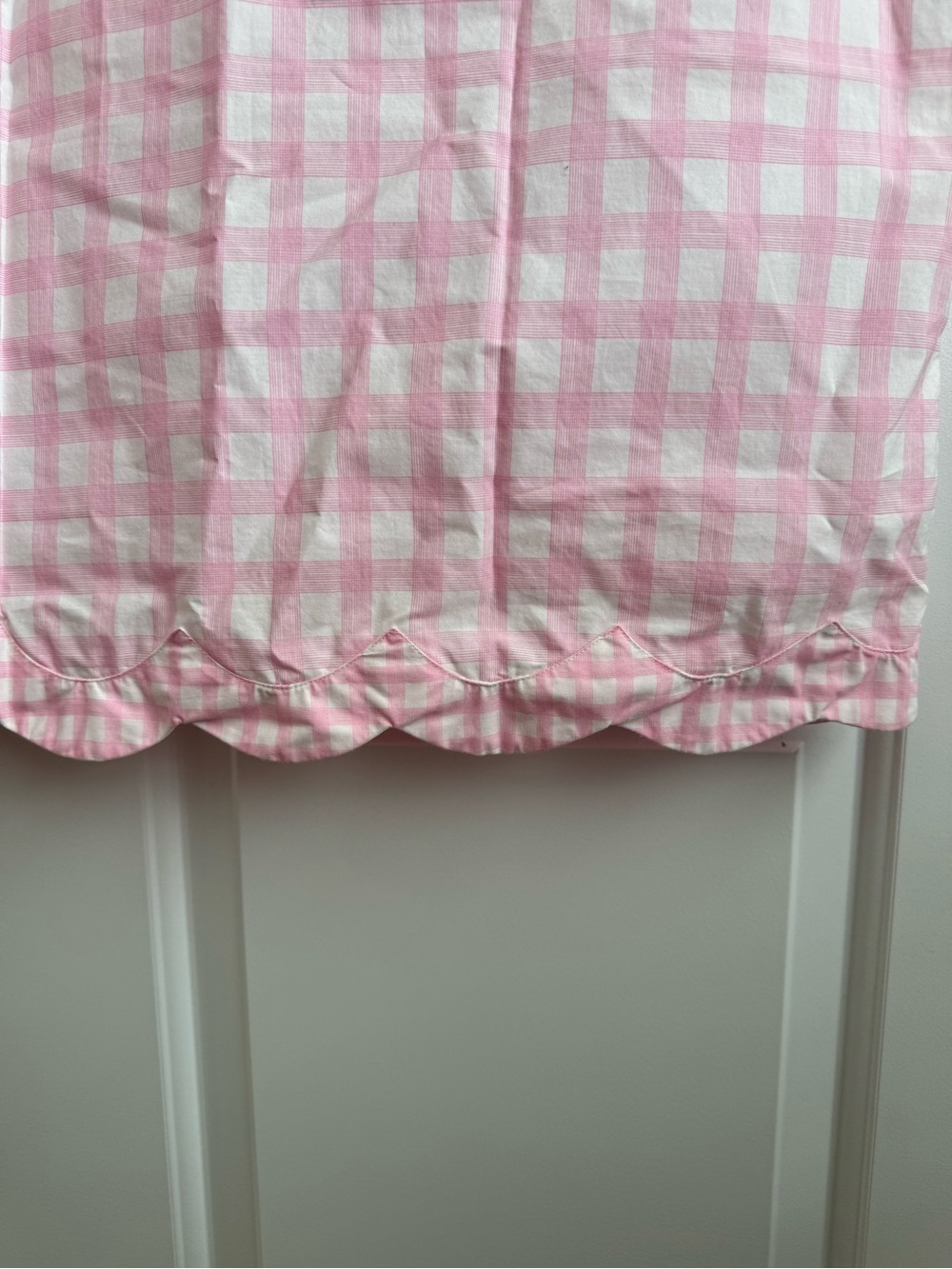 Crown & Ivy Pink Gingham Scallop Hem Shift Dress | Size 12 - Picture 3 of 7